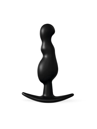 Черная фигурная анальная втулка - 8,5 см.